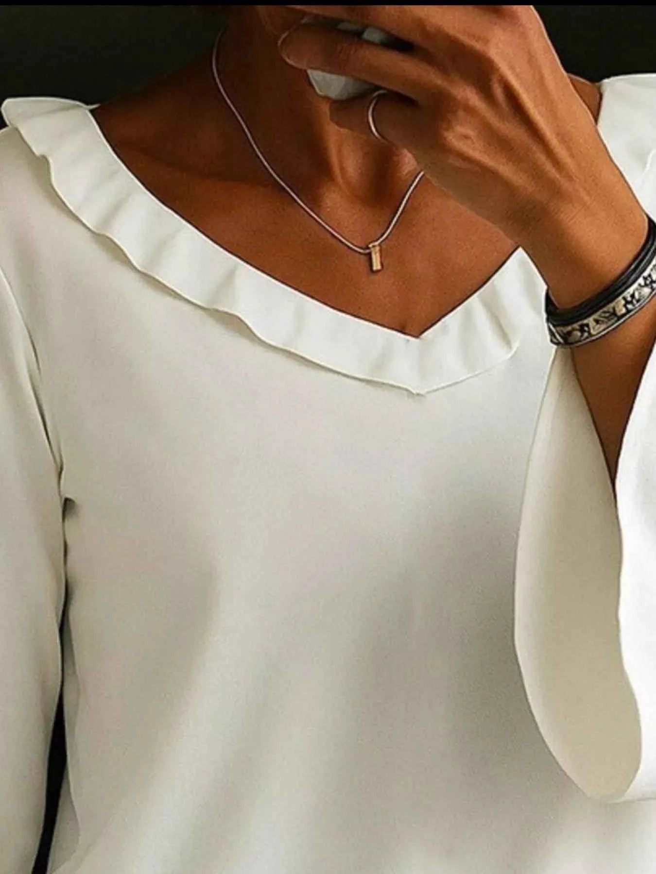 Full Size Ruffled V-Neck Long Sleeve Blouse Plus Size d47aebdc-e92a-4de3-aea5-131bb8e735fa-Max-Origin