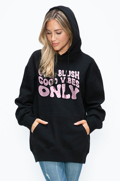 Simply Love Full Size Letter Graphic Long Sleeve Drawstring Hoodie