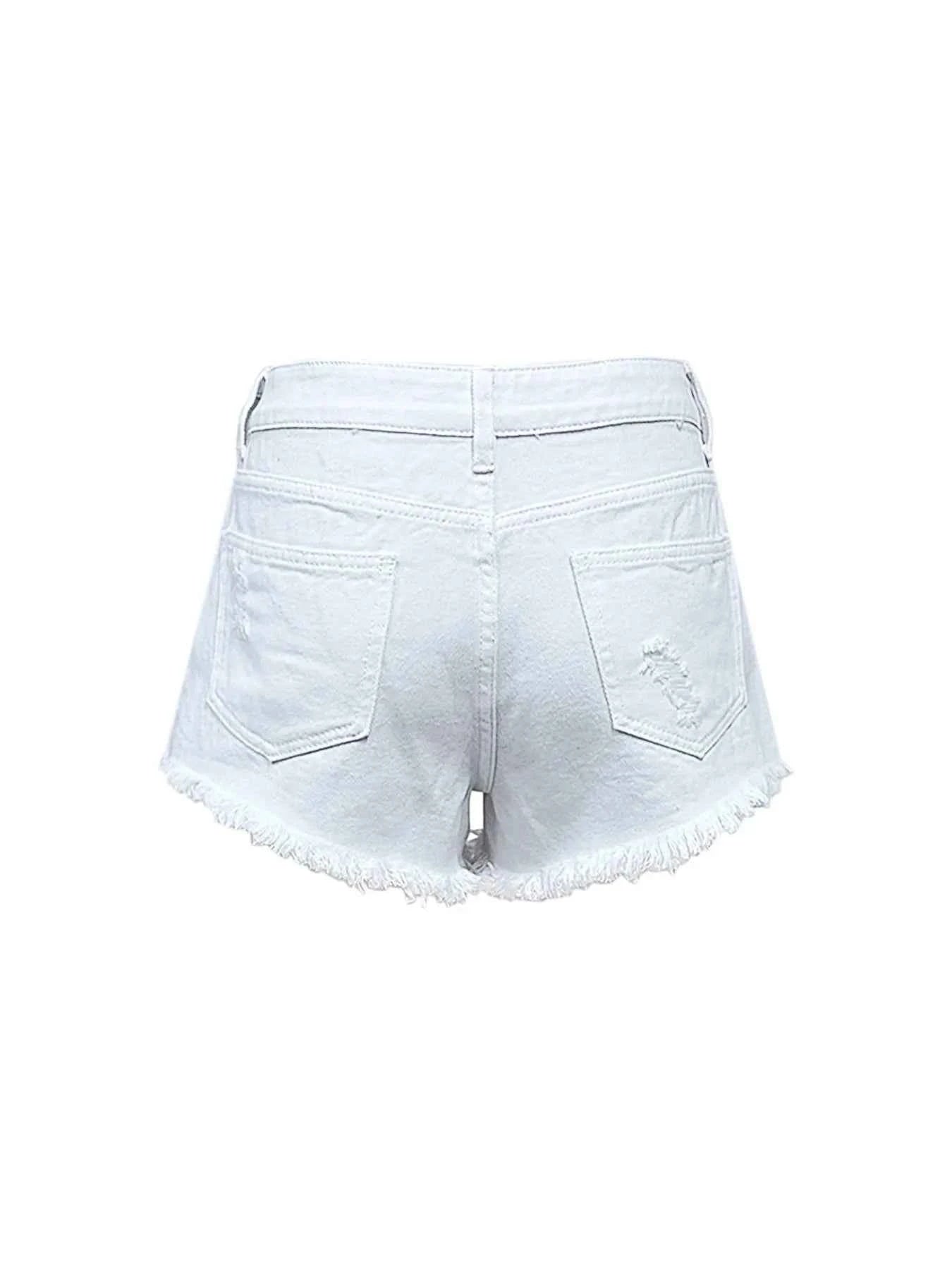 Raw Hem High Waist Denim Shorts d48fdfbfb1ab4ce3b85a8149187dc105-Max-Origin