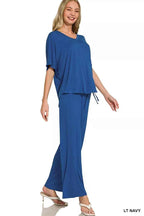 Zenana V-neck Oversized Top & Pants Set LT NAVY d4972d8c7fcc4c96955077552298d5b6-Max-Origin