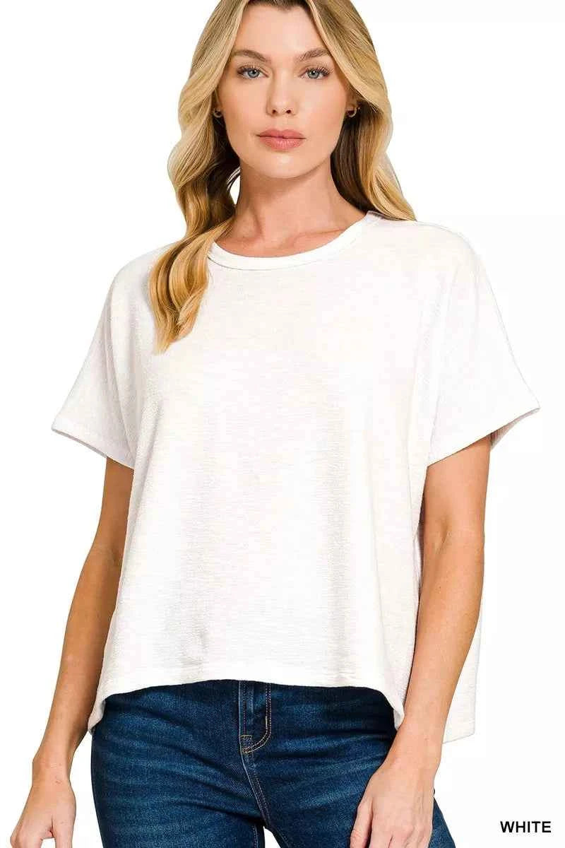 Zenana Cotton Slub Oversized Tee WHITE d4aadf949694456191222578b7d93d6a-Max-Origin