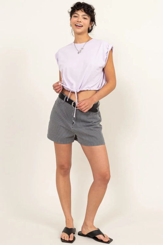 Drawstring Hem Crop Top d4b01e26-333c-4e56-9df7-75245a6ea929-Max