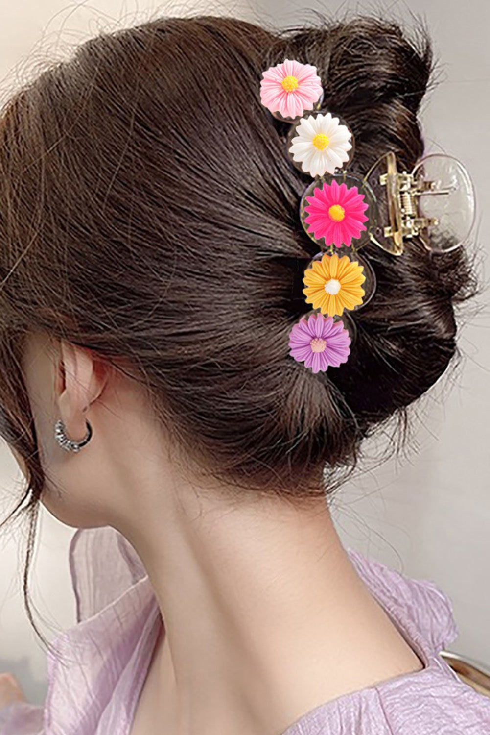 Yellow Flower Decor Hair Claw Clip d4c331242713cc00