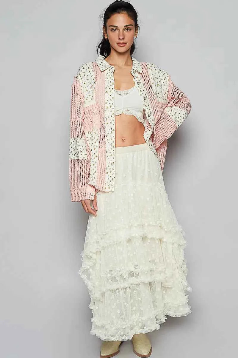 POL Floral Crochet Patchwork Long Sleeve Shirt d4c76679-c61e-43f3-8f8b-84e7bef08fb8-Max-Origin