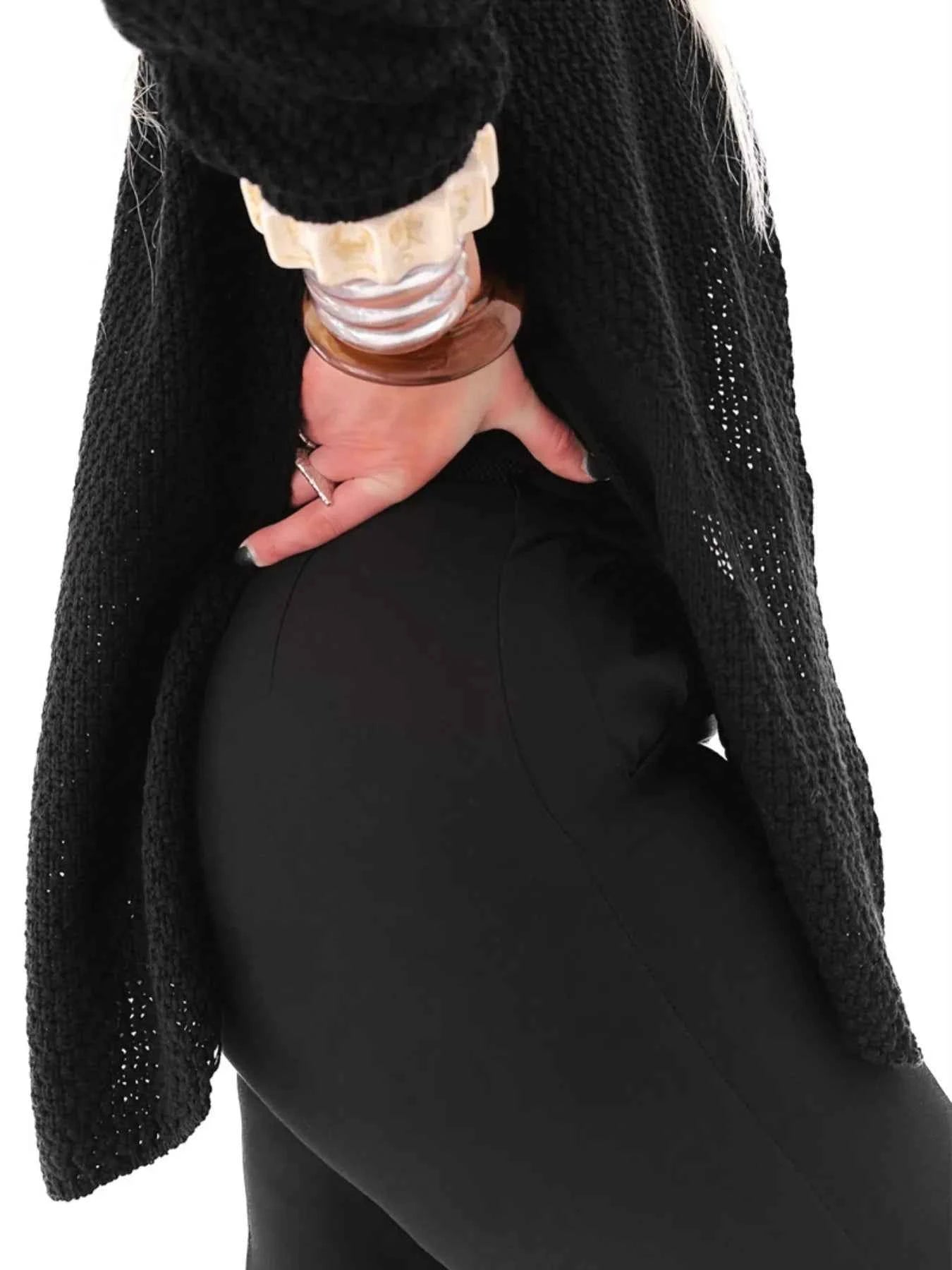 Oversized Knit Cardigan with Open Front Design