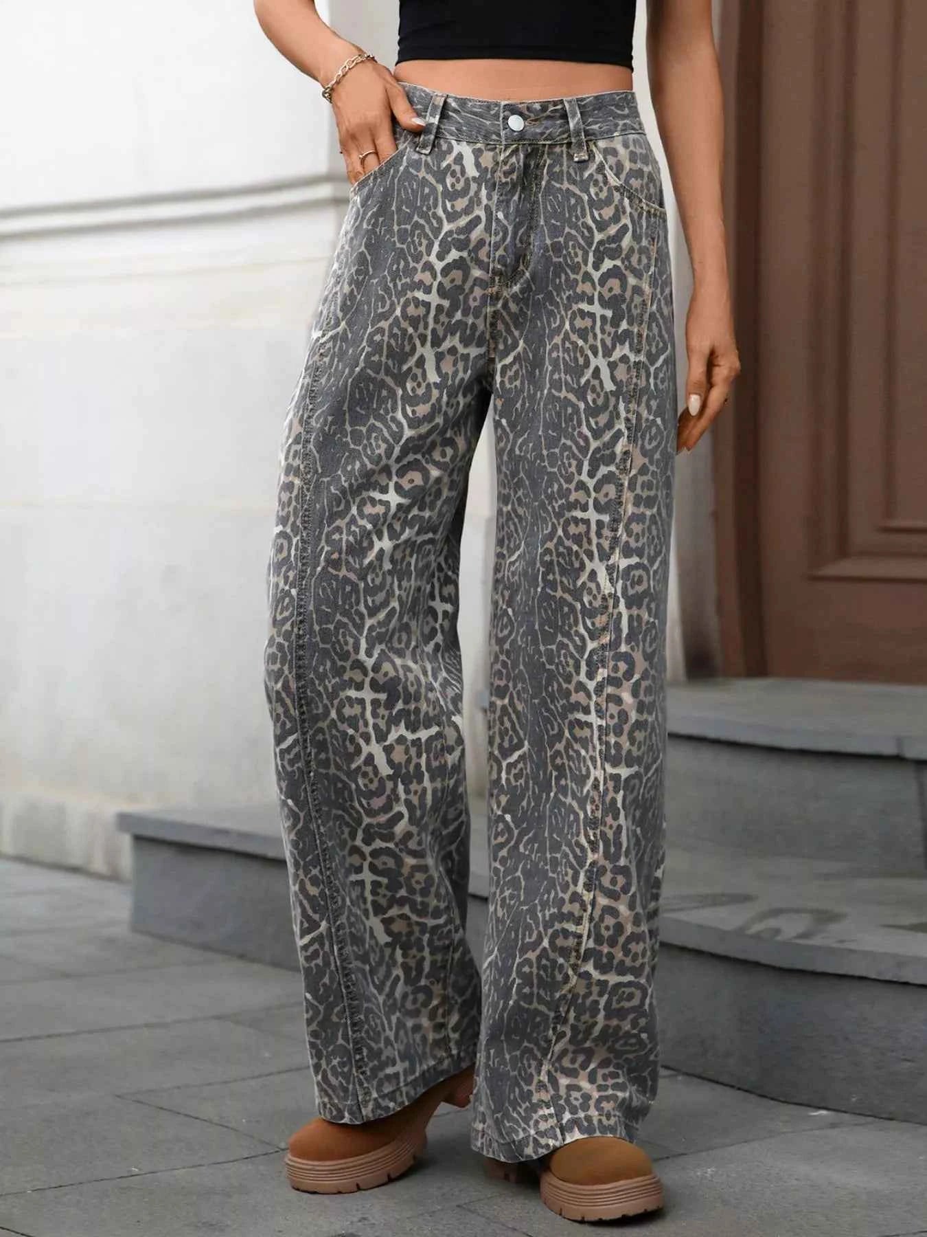 Leopard Wide Leg High Waist Jeans d4d5954d-1f0a-46d9-b584-9bebc486cf2d-Max-Origin