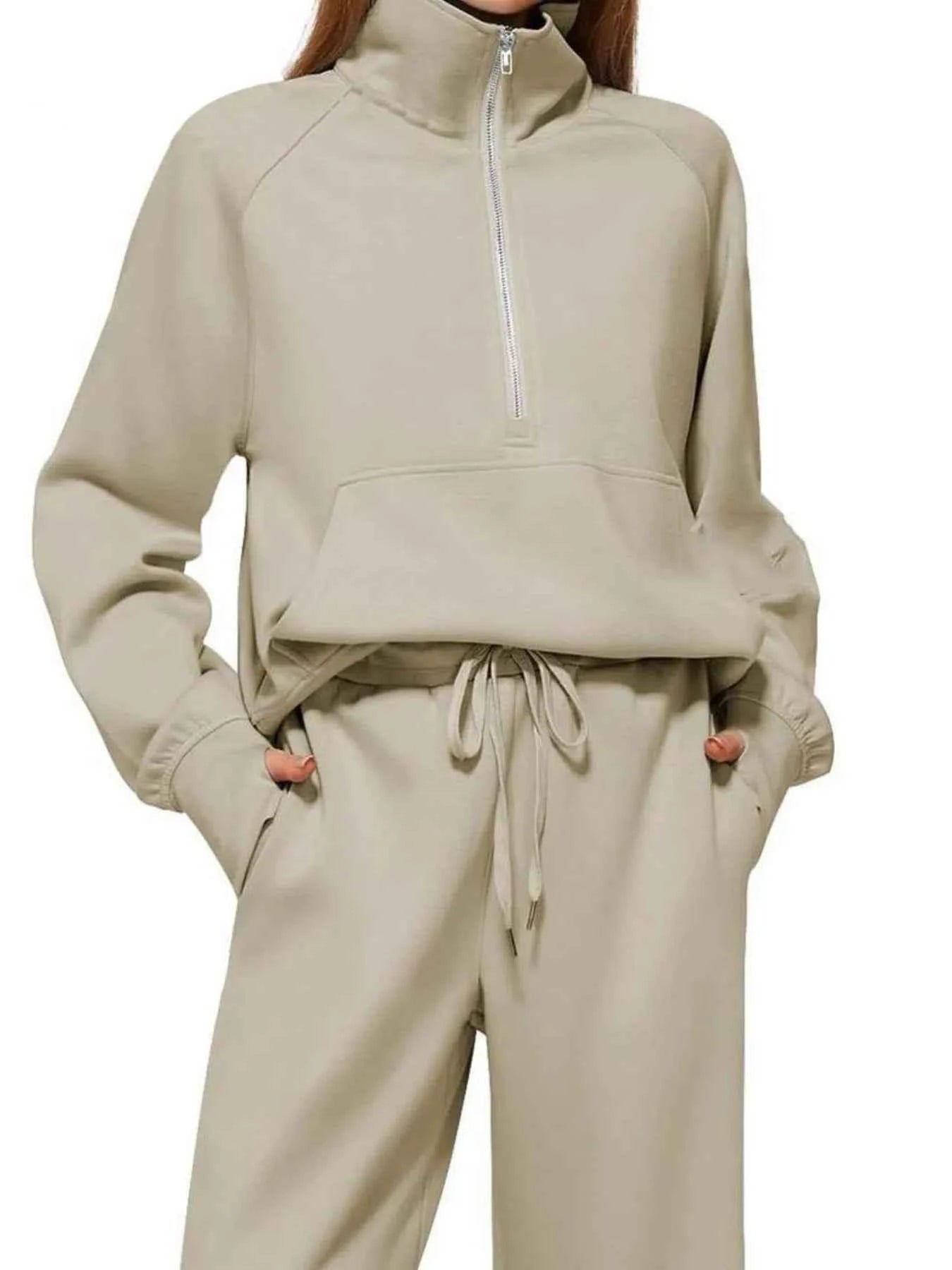 Half Zip Long Sleeve Top and Pants Set d4db8f26-681d-4f63-85e0-9897e347980f-Max-Origin