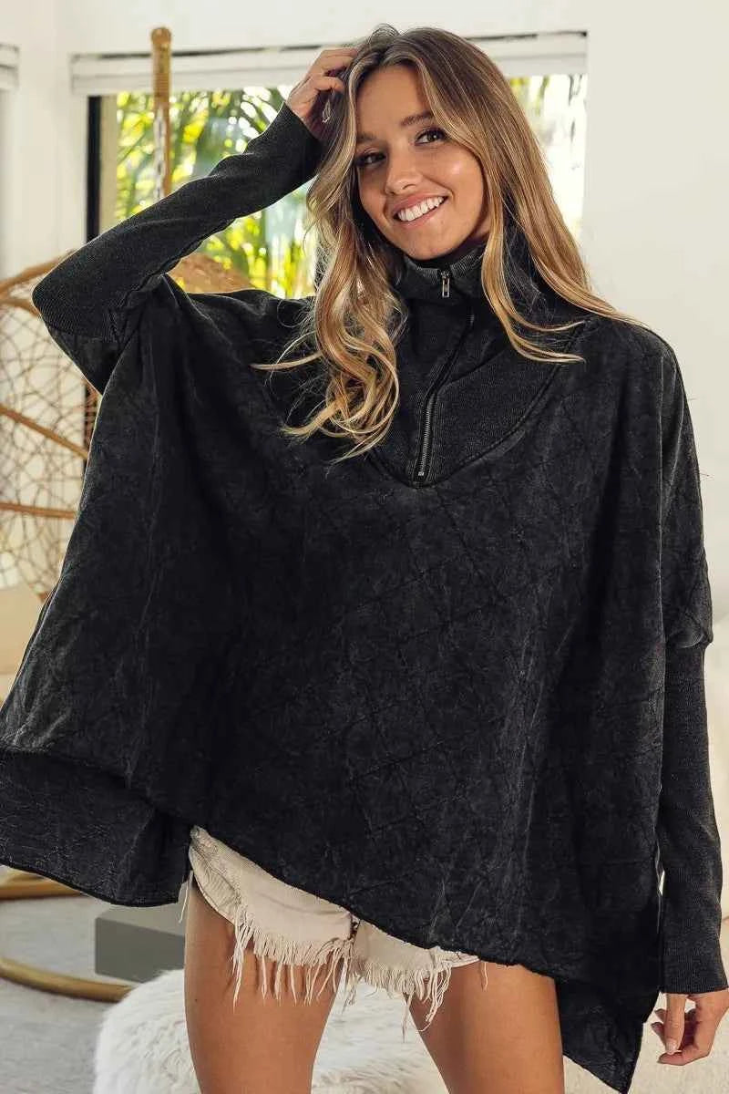 Vintage Washed Quilted Half Zip Top d4e30b07a0da4778a25011ee9a23bd57-Max-Origin