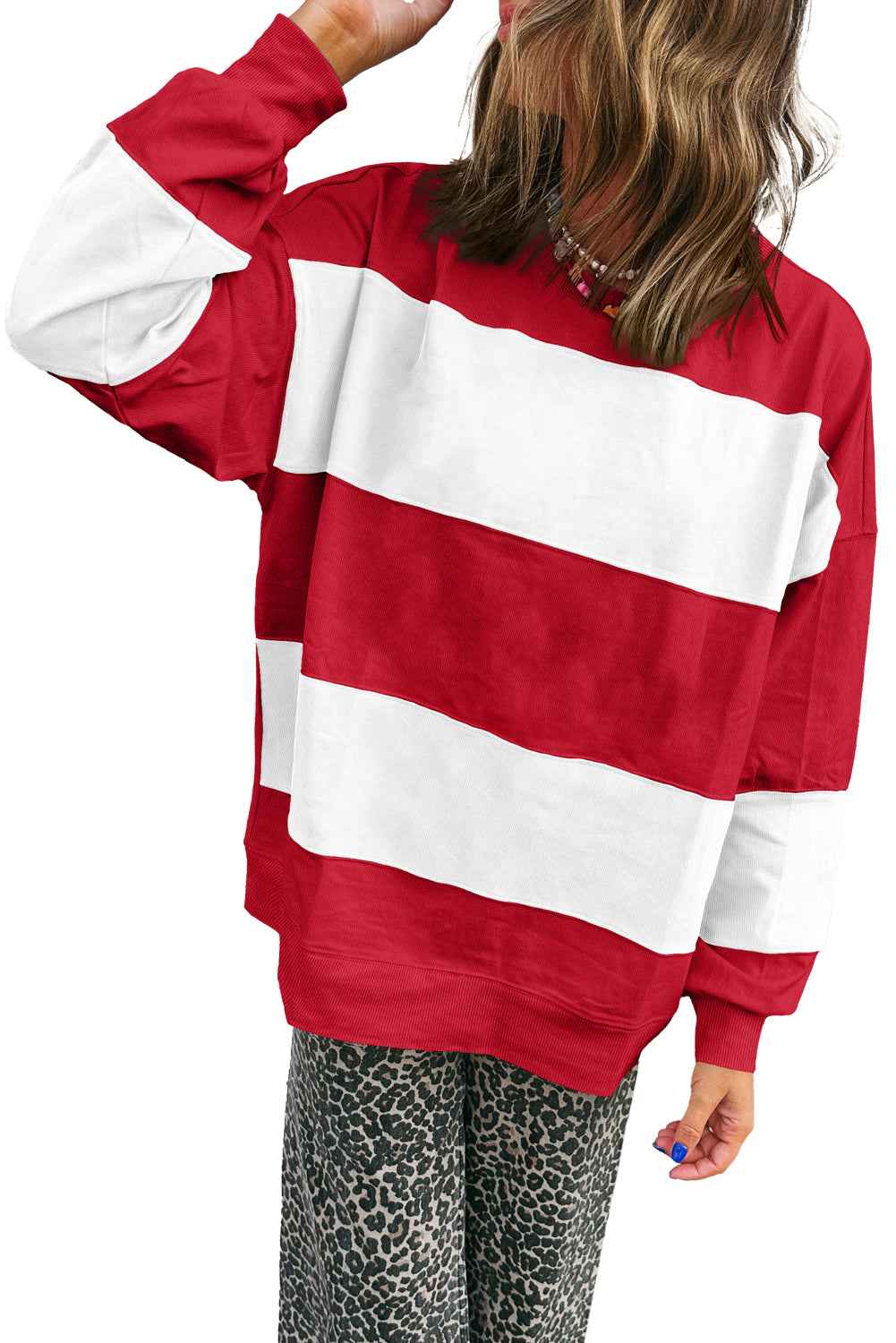 Evergreen Colorblock Drop Shoulder Baggy Sweatshirt d4e3125bba2c00ec