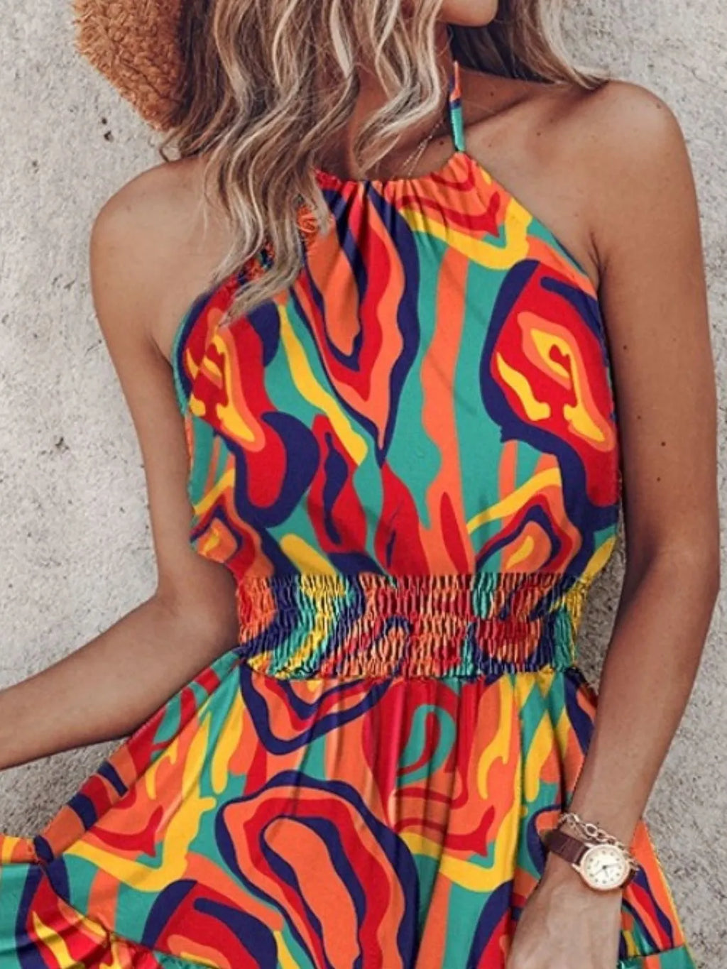 Paisley Print Halter Neck Mini Dress d4ed1e0c-159b-4f93-be40-5effb5b0b456-Max-Origin