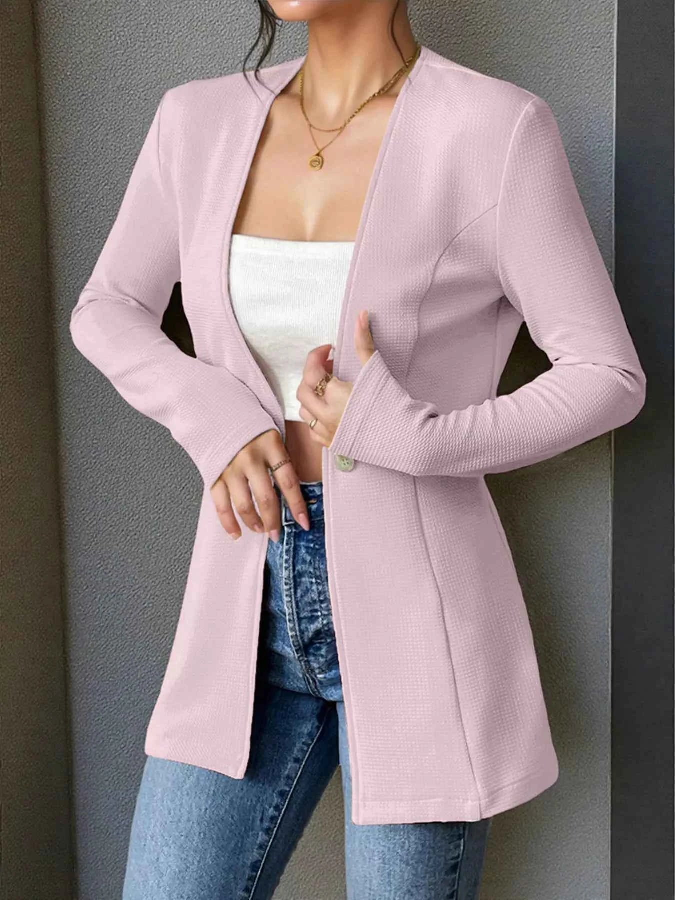 One Button Long Sleeve Blazer d4f21cb17df844bb951b2e8efcc7fa96-Max-Origin