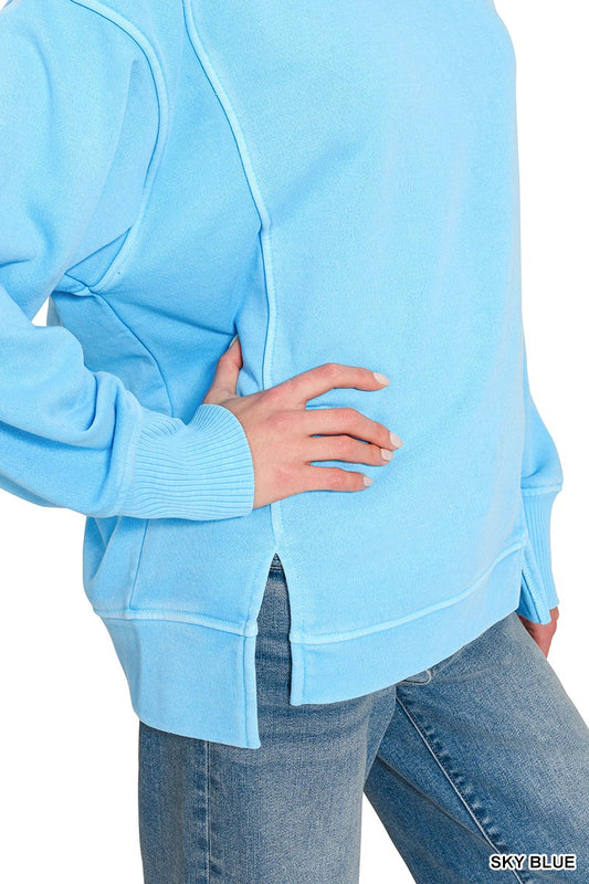 Pigment Dye Exposed-seam Fleece Sweatshirt d5104e489a3a443f968e986cb42c0f85-Max