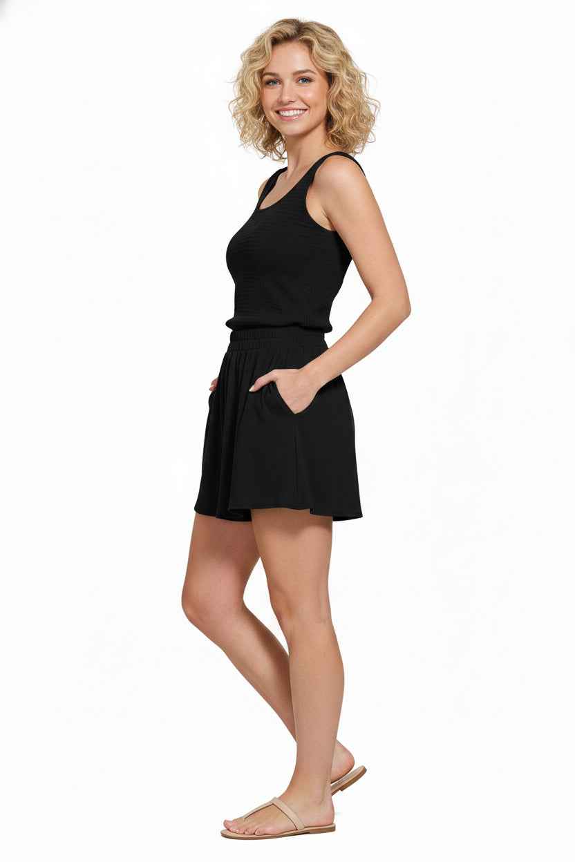Zenana Woven Elastic Band Shorts With Pocket d52b3d70-f425-4e50-8edb-986b51d2c03a-Max