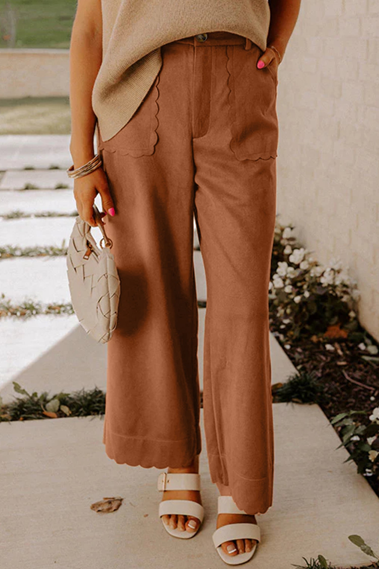 Thai Curry Scalloped Edge Pocket Full-Length Pant d533a76bcd5020c6