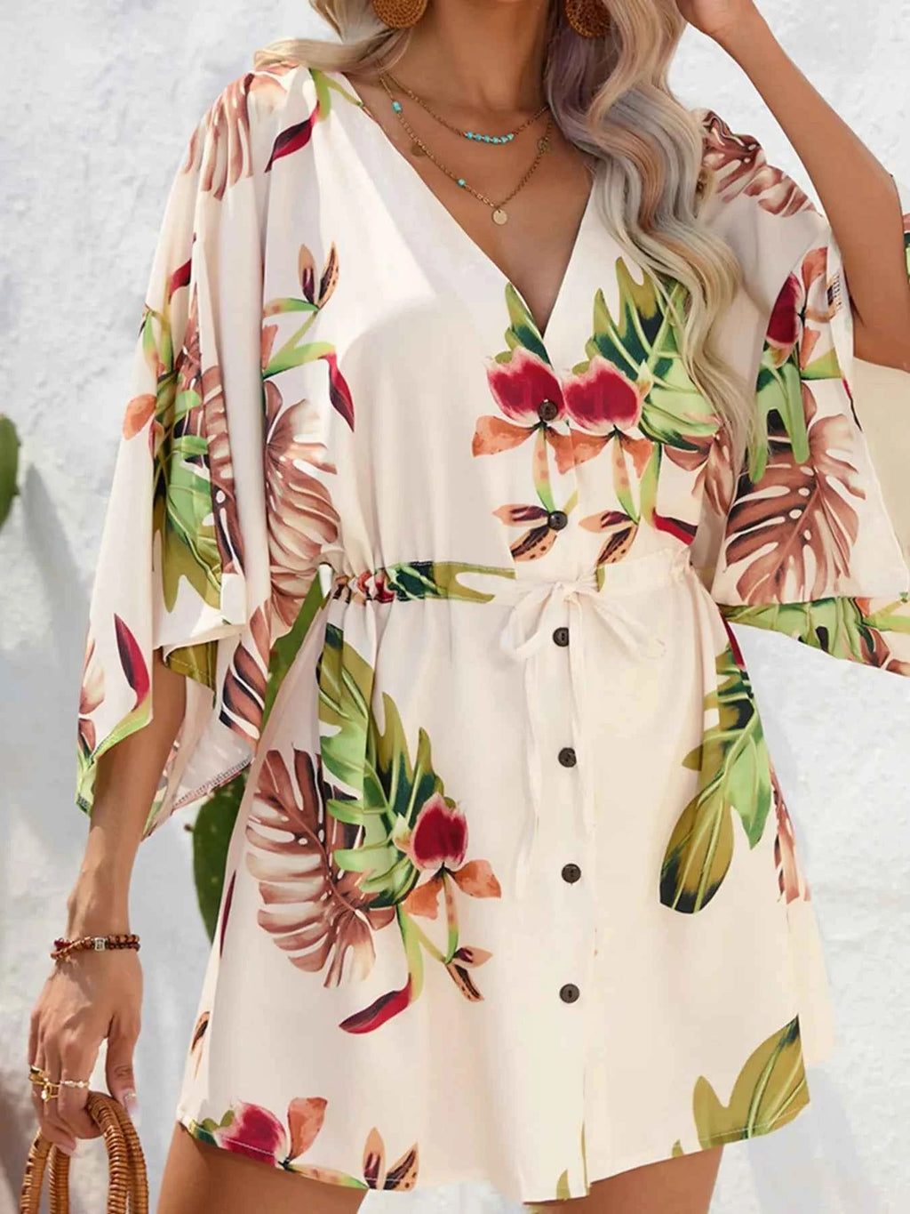 Color Block Drawstring Waist Button Up Dress d5399ebe773b432aa5ed2d96ac232d3b-Max-Origin