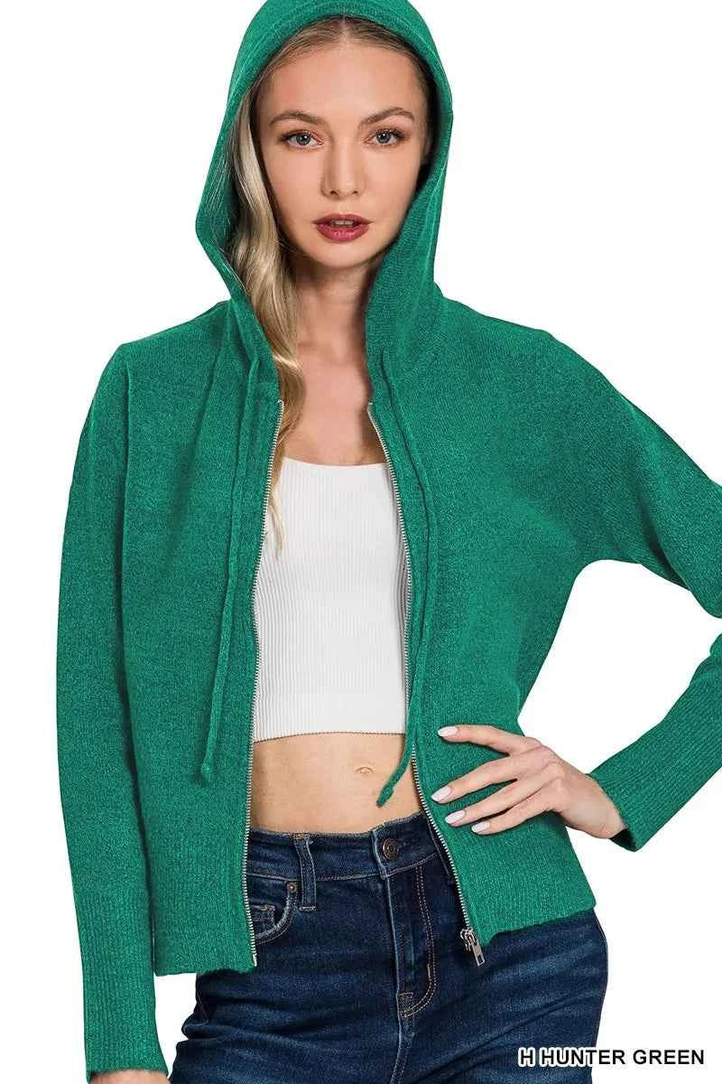 Zenana Drawstring Zip Up Hooded Cardigan d54340c4fbec434dbafb01dd11408257-Max-Origin