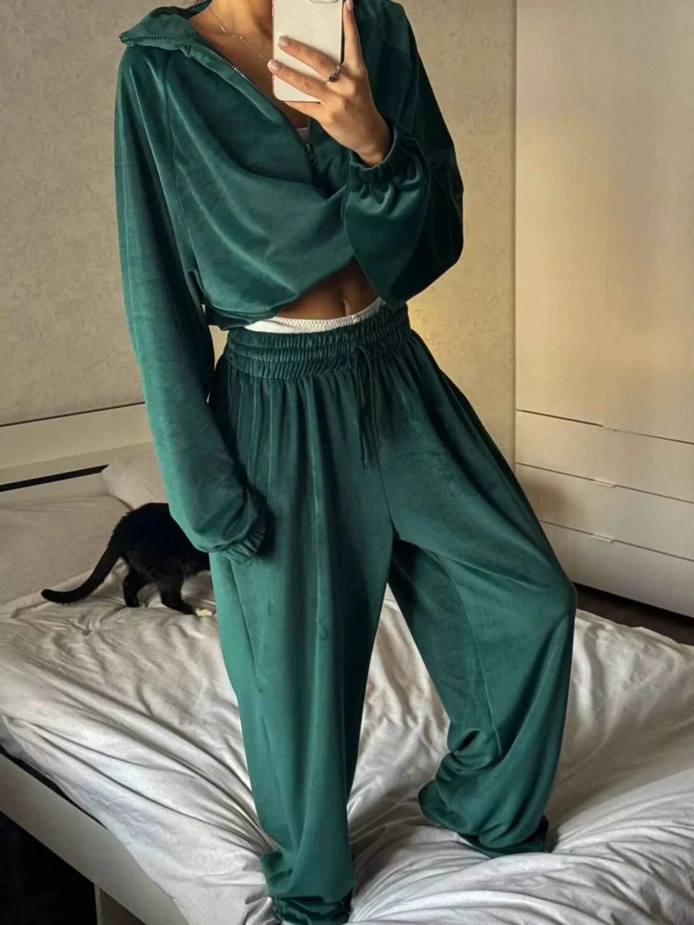 Zip Up Long Sleeve Outerwear and Pants Set d5562c6e1c9640b89e736593dca678fa-Max-Origin