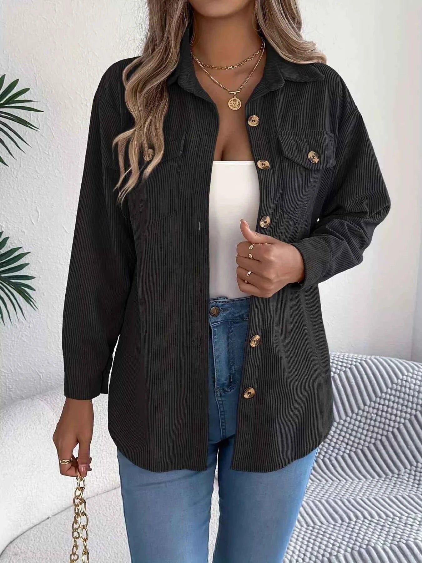Corduroy Button-Up Long Sleeve Shacket d5577b4e26e14b2bb8e58c5b5ccdf7f2-Max-Origin