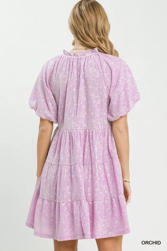 Jacquard Puff Sleeve Mini Dress d564a9c2-4d21-432c-b471-0b3587141599-Max-Origin