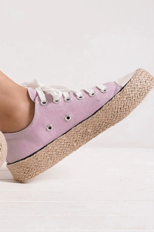 Beast Fashion Lace Up Woven Espadrille Sole Sneakers d5652210-dcaa-445b-baf4-94a96dbc4ba1-Max