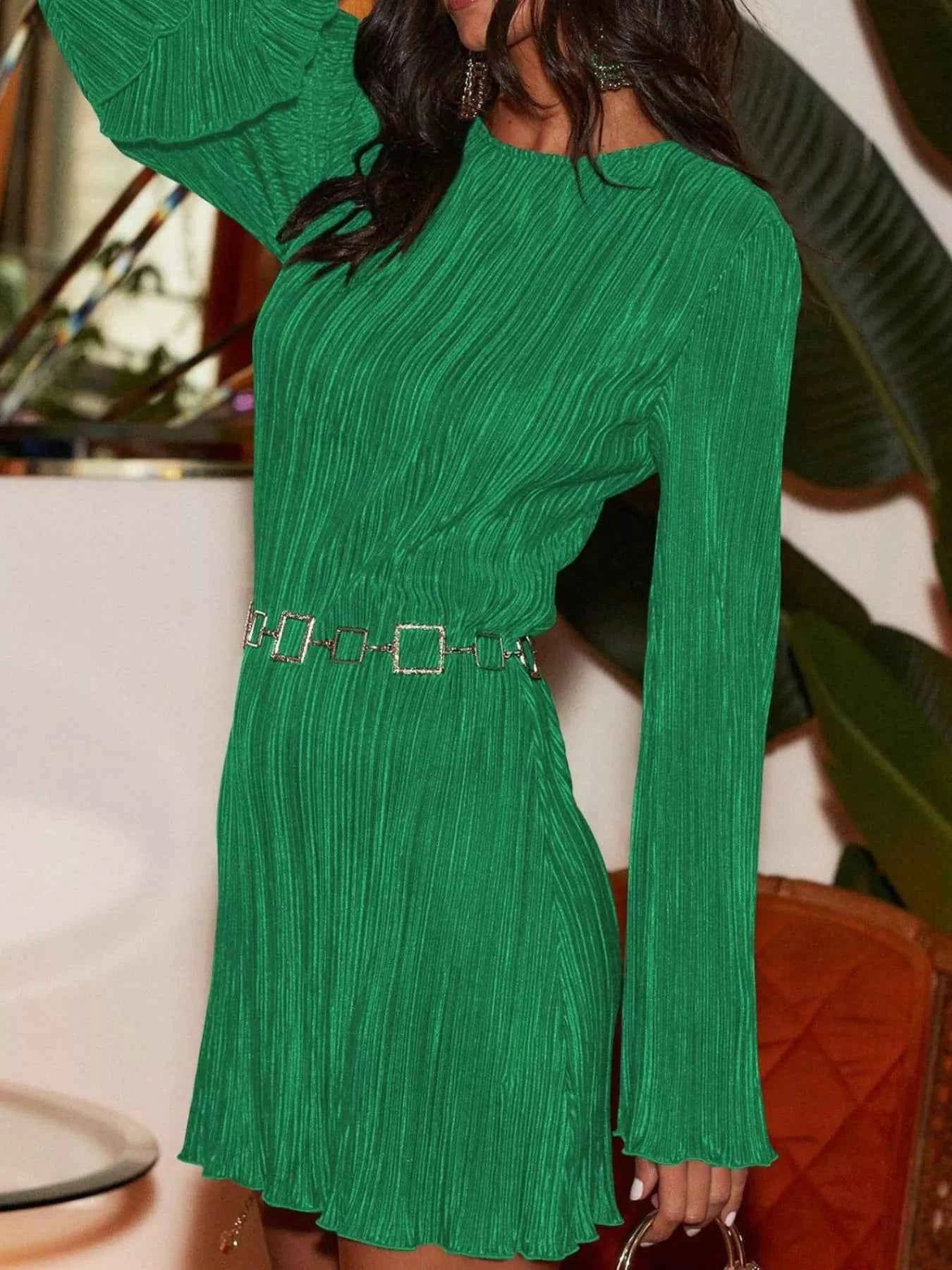 Cutout Back Flare Sleeve Dress d579af56-cd3b-4f8e-94d1-f755fb19c585-Max-Origin