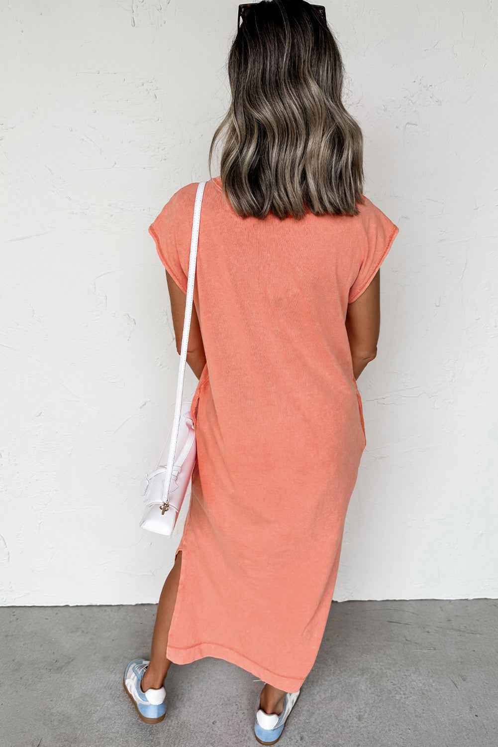Wisteria Mineral Wash Pocketed T-shirt Dress d586fc8e5ad383b2