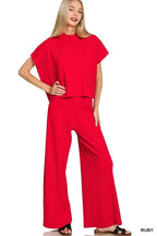 Zenana Viscose Sweater Short Sleeve Top and Pants Set RUBY d596f2c5446e44abaeee853af5a09c5a-Max-Origin