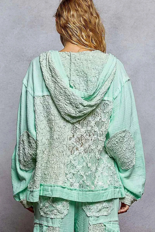 Exposed Seam Button Down Hooded Jacket with Lace Detail d59c6681-ea83-41cf-9ce5-4dfe30e6614b-Max-Origin