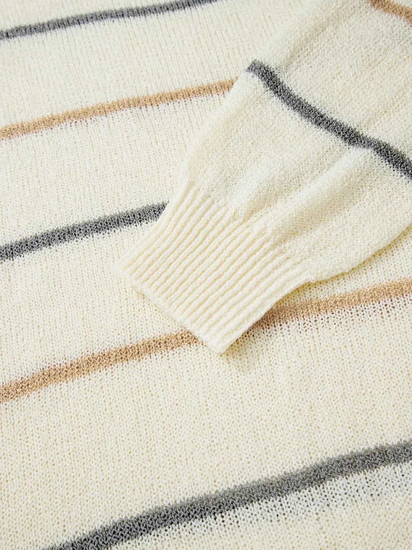 Stripe Striped Ribbed Edge Drop Shoulder Sweater d5b887c1688b4f8b855a267cca61fecc-Max-Origin