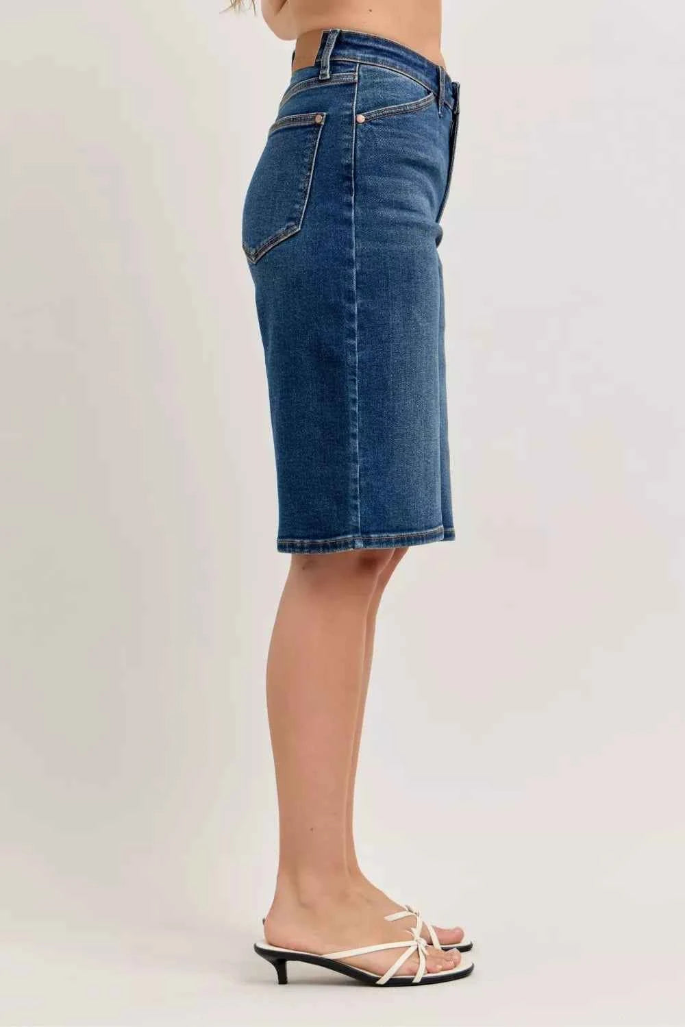 Judy Blue High Waist Bermuda Denim Shorts d5bd5b1999474db6828be5a1df11c13a-Max-Origin