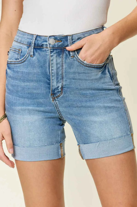 Full Size Tummy Control High Waist Denim Shorts d5cd9f56-7eff-4a27-9753-6fa544e498a4-Max
