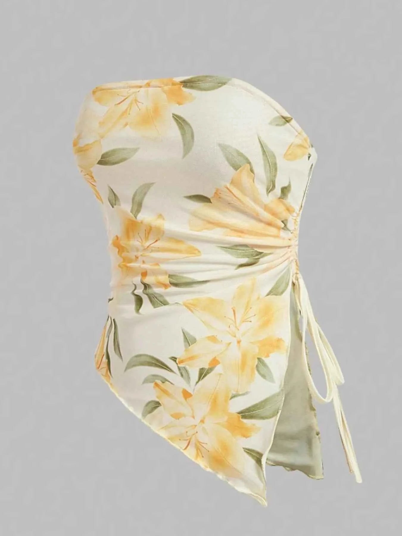 Drawstring Printed Tube Top d5cde1a3-57fa-41b5-81a6-5a356264103f-Max-Origin