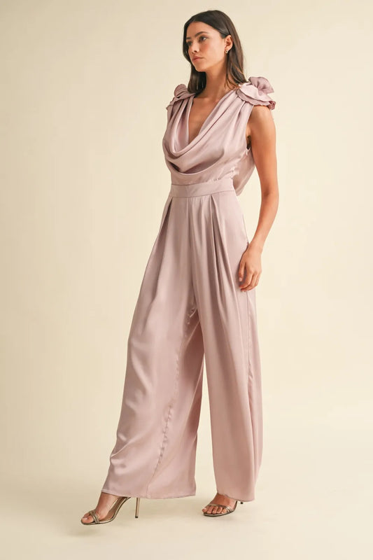 3D Floral Applique Deep Cowl Neck Jumpsuit d5d15afa-428b-4ff4-8b2d-54d5587d2df9-Max
