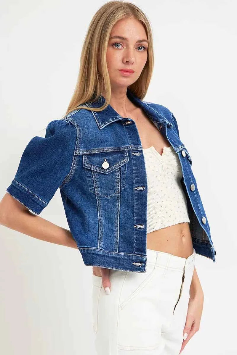 RISEN Puffed Short Sleeve Crop Denim Jackets d5f68312e38b48a293d1e7bfbe3d8c4a-Max-Origin
