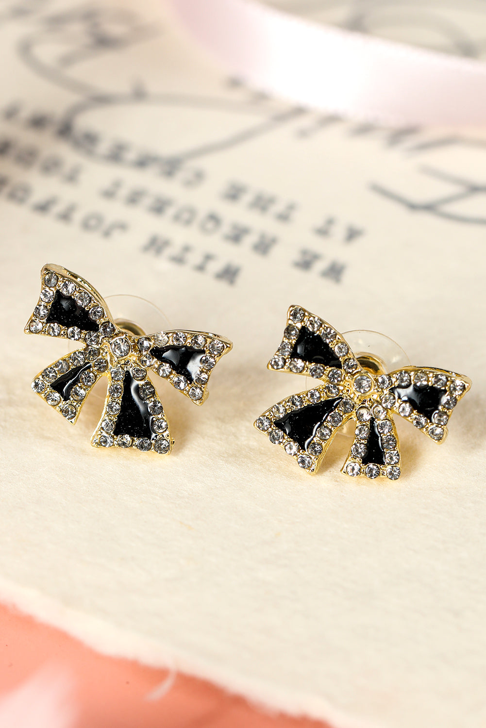 Black Rhinestone Bowknot Stud Earrings d5f9dc1713f9557e
