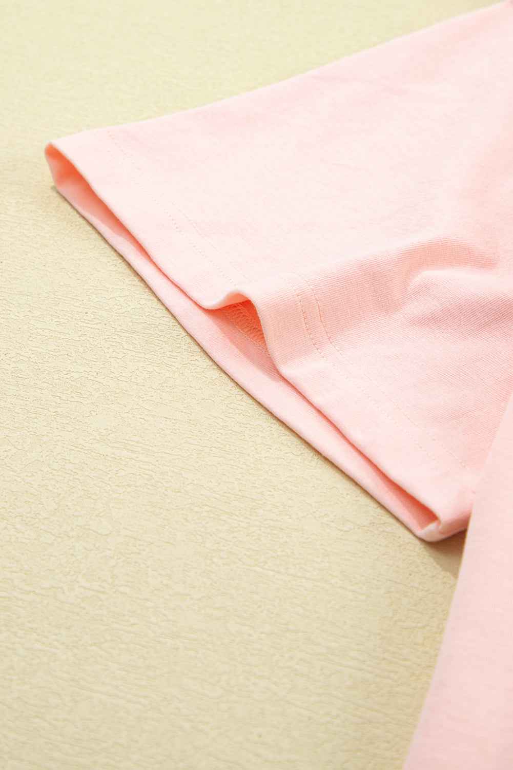 Light Pink Eyelet Colorblock Star Applique Plus Size T Shirt d5fb93809edaaa87