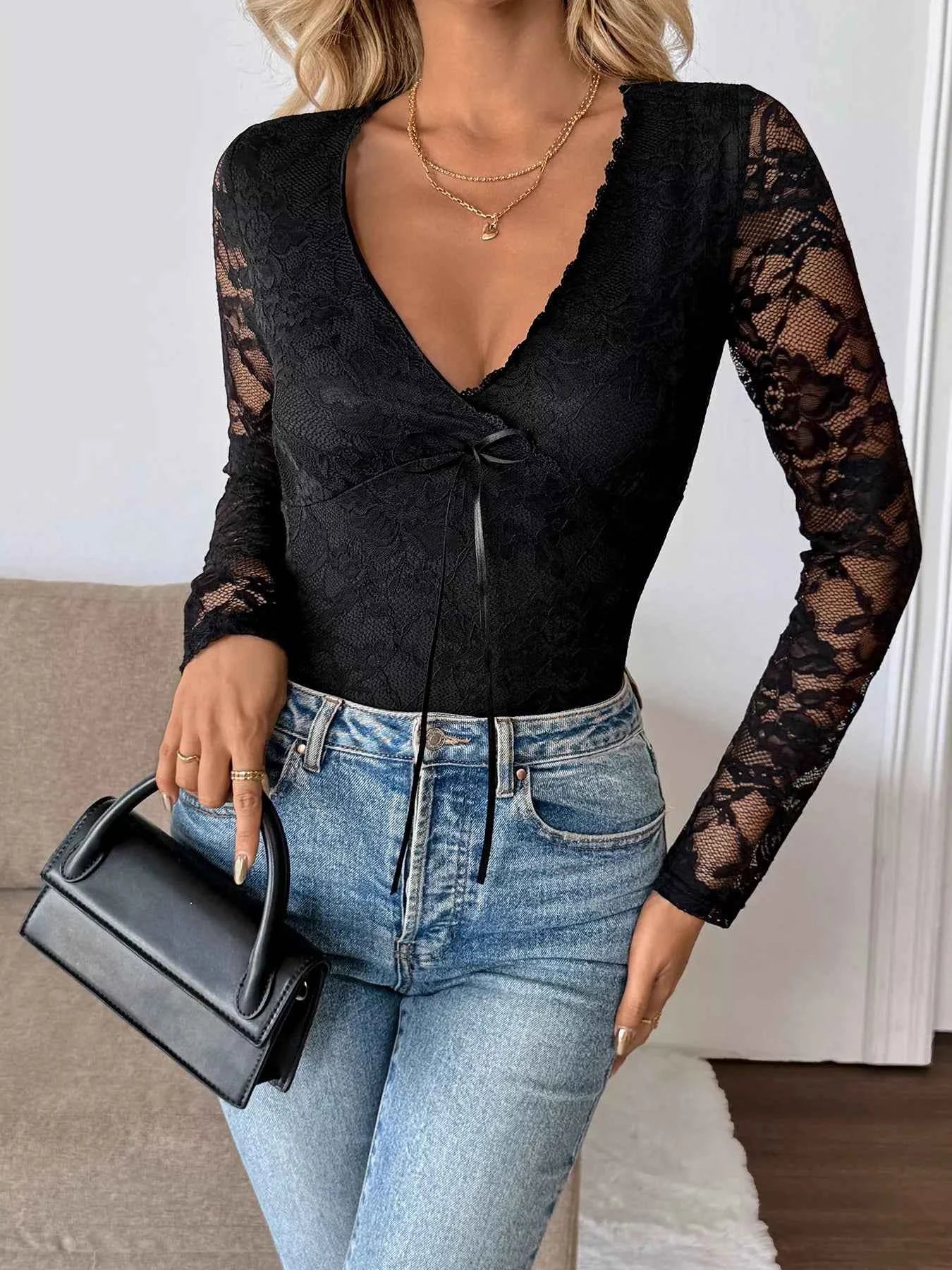 Lace V-Neck Long Sleeve Top d60b4703248e46d3ab78182d2fe566fa-Max-Origin