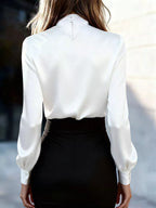 Satin Bow Tie Long Sleeve Blouse d62947cea8b446248dc32fd3e4d9dd2d-Max-Origin