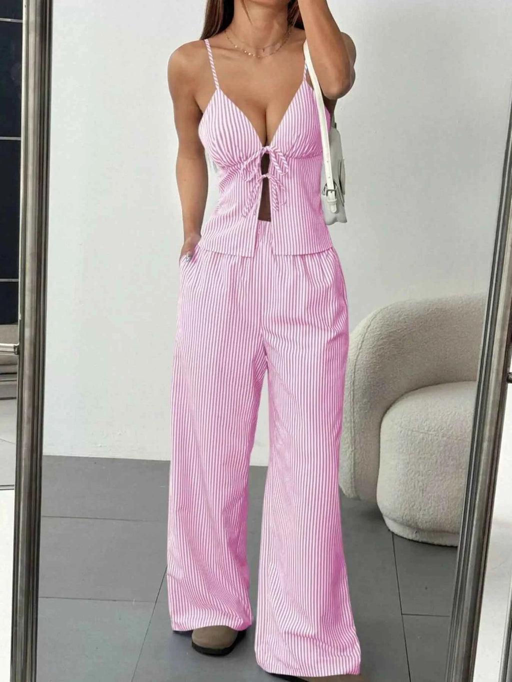 Striped Tie Front Cami and Pants Set d638c204750d4749940fa98b0d6e4921-Max-Origin