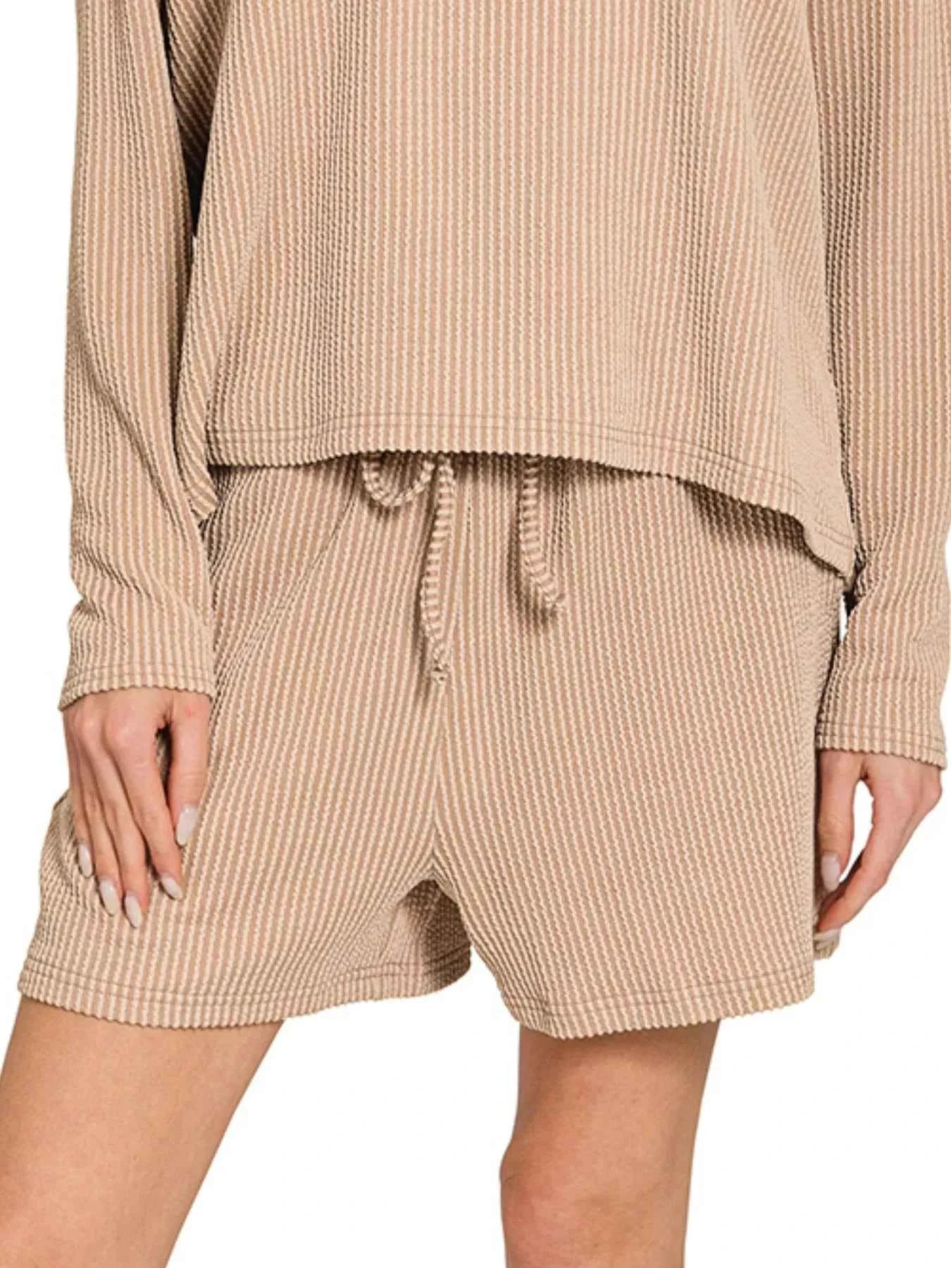 Zenana Corded Rib Long Sleeve Tee and Shorts Set d638ed03-b640-4892-95e9-9421a8024f7f-Max-Origin