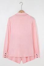 Black Shirred Hem Crop Tank Top Loose Shorts Cardigan 3 Piece Pajama Set d647e27dc5151f48