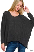 Zenana Dolman Sleeve V-Neck Sweater BLACK d64b8070ff194dccbfc2db4baba4c119-Max-Origin