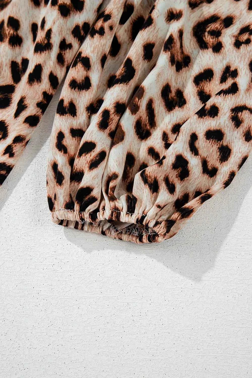 Leopard Print V-Neck Blouse with Contrast Trim d651788b-95c7-4c98-a58b-29d9ec54ef83-Max-Origin