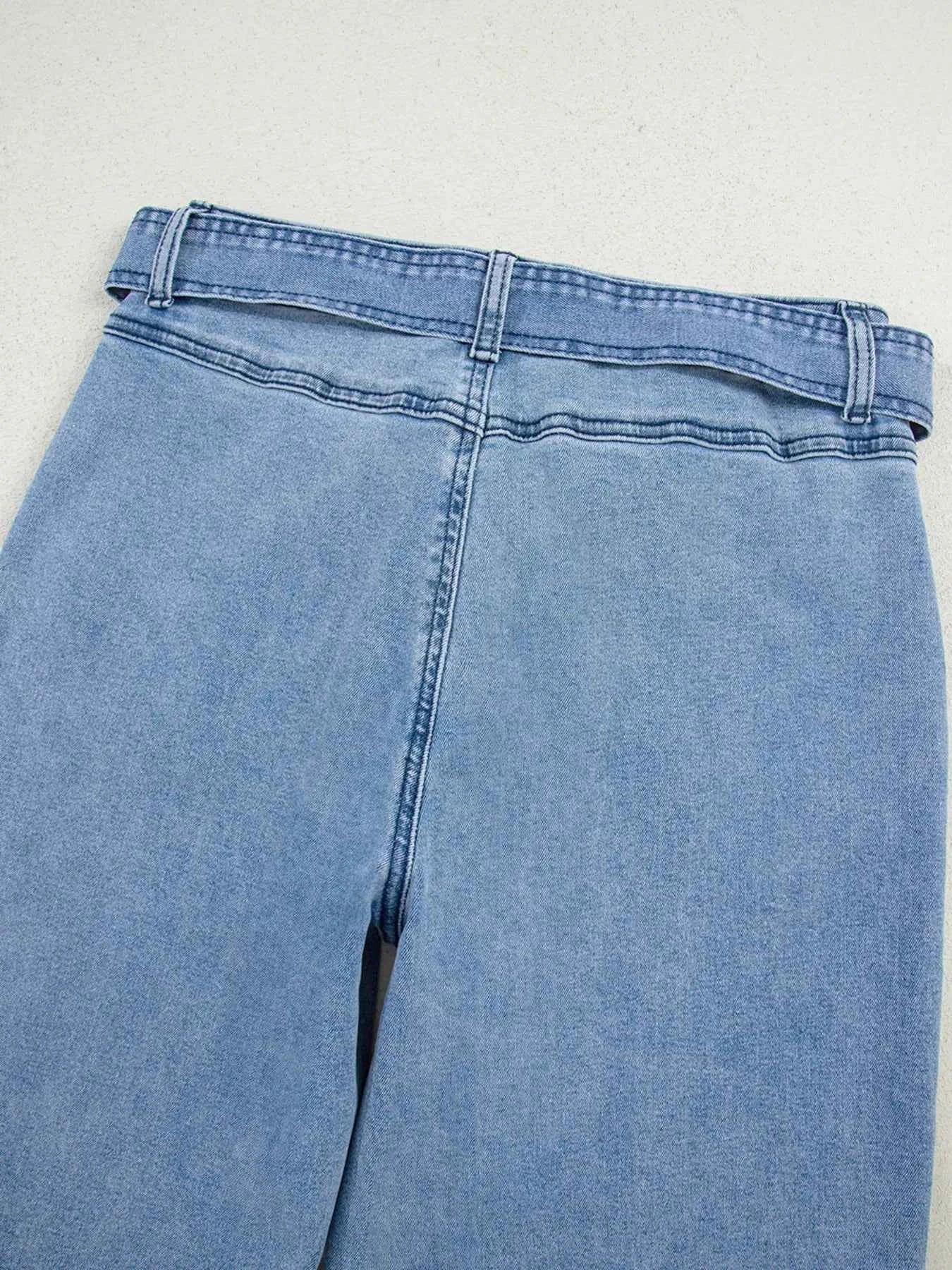 High Waisted Wide Leg Belted Jeans d65c6fc8d9ad47b9a7a438e8b22fb555-Max-Origin