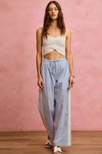 SO ME Wide Check Pants With Side Lace Trim And Piping d664a6c217c74da5a12cfc34e76dfb88-Max-Origin