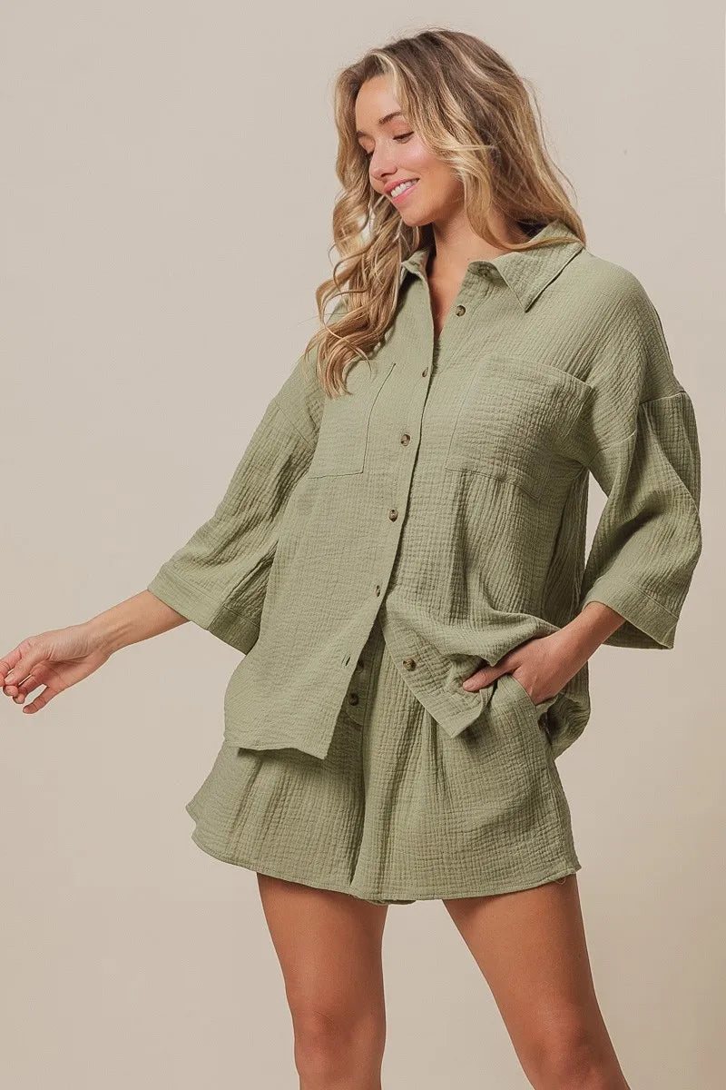 BiBi Crinkle Gauze Shirt and Short Set d66ce865715245558c299d943c58aaf7-Max-Origin