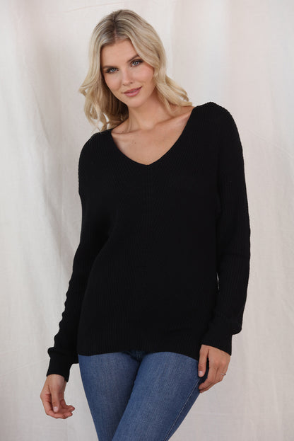 V-Neck Drop Shoulder Sweater