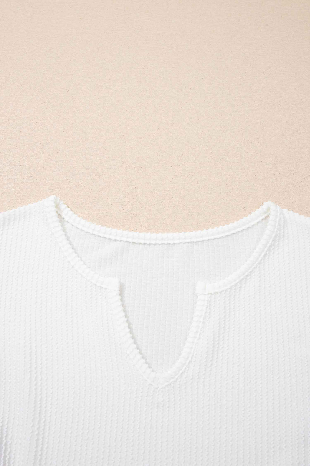 White Spiral Ribbed Raw Seam Color Block Patchwork Long Sleeve Top d67db75f19d16206