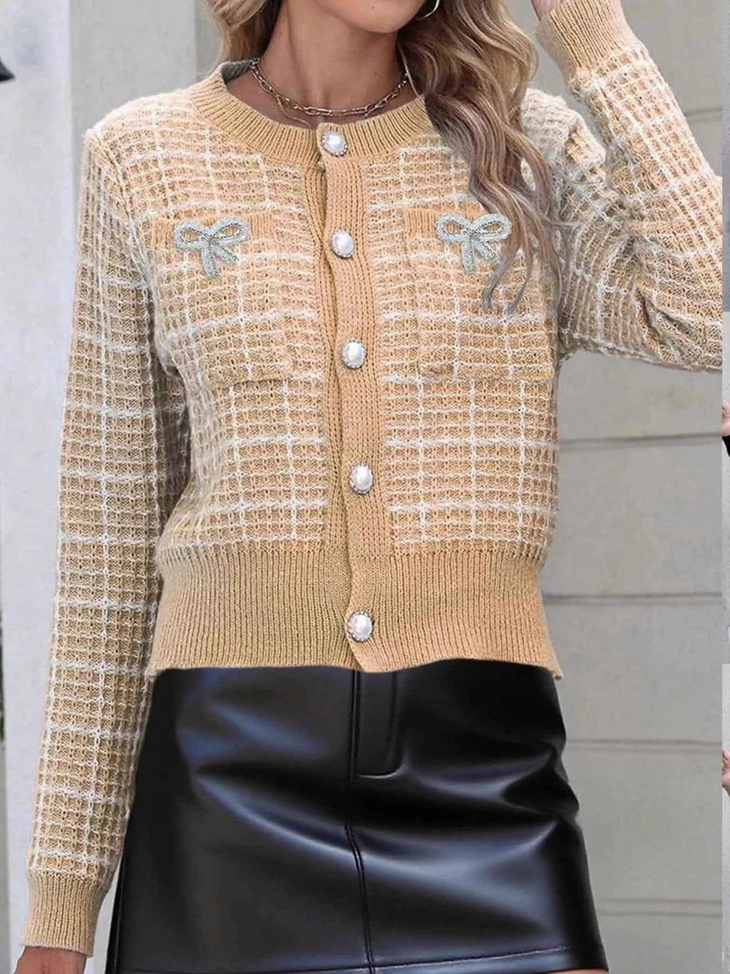 Bow Decor Button Up Cardigan d67f0084-ffdb-4782-8167-43026ab72440-Max-Origin