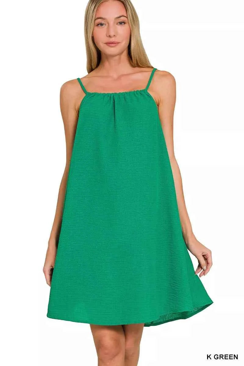 Zenana Woven Airflow Mini Dress K GREEN d68c04ba233b45fe85aa2fbbbf707e5a-Max-Origin